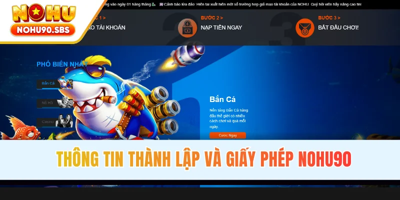 Thông tin thành lập và giấy phép NOHU90